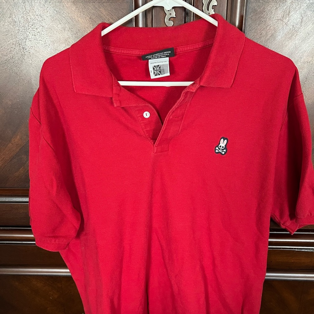 Psycho Bunny Red Polo Shirt Classic Pique Knit